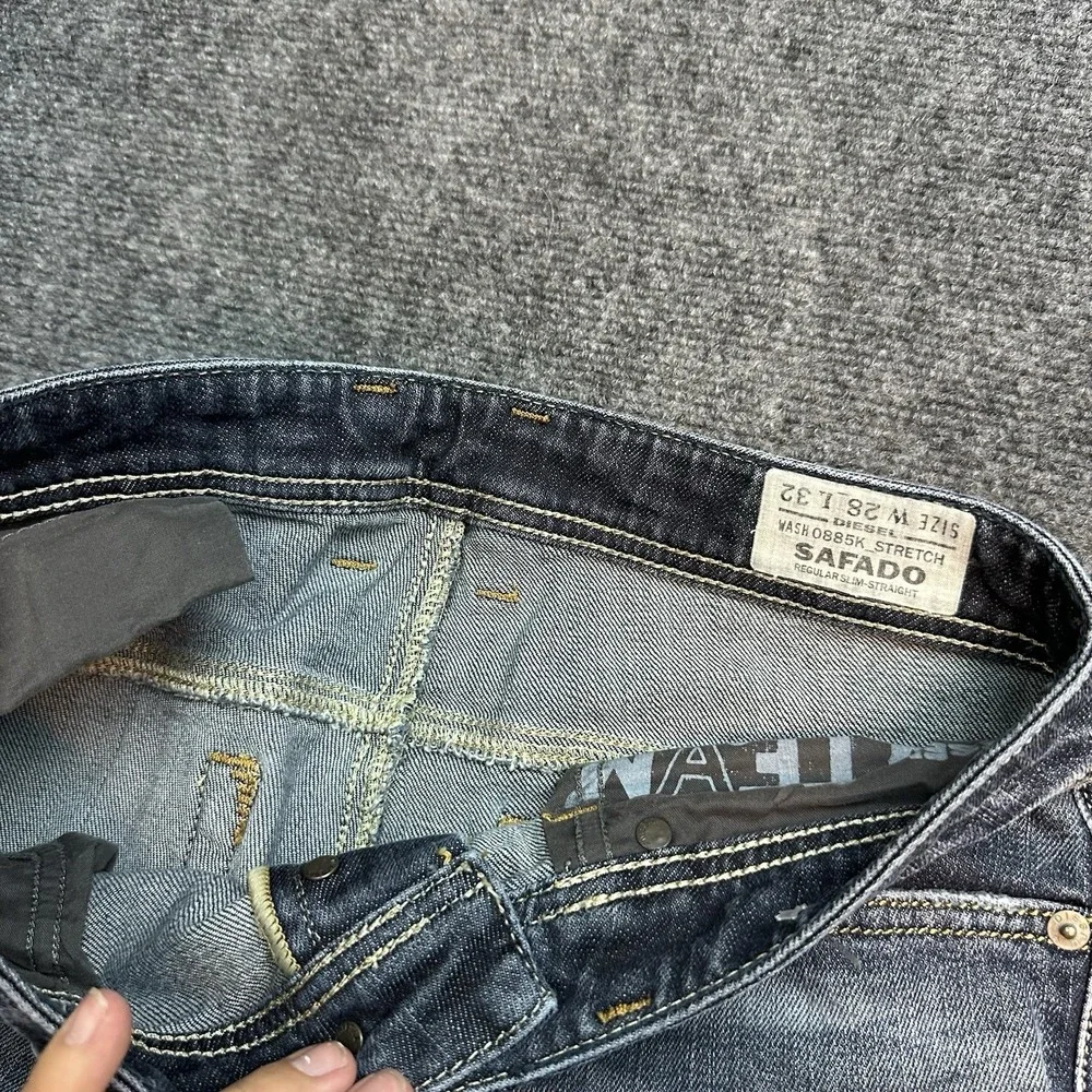 Diesel Safado Jeans Mens 30x30 Blue Slim Straight Stretch Denim Pants Wash 0885K